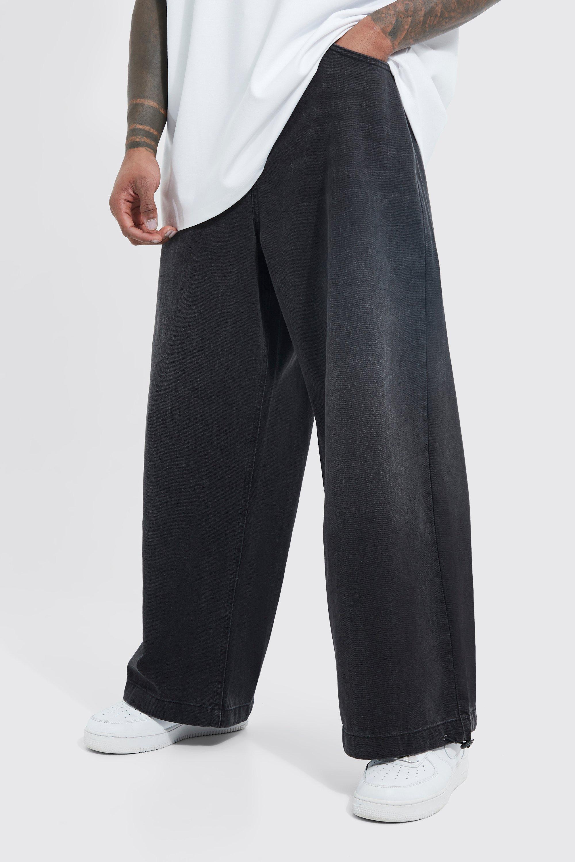 【SATIIIZ】Labon Parachute Denim Pants Denim Parachute Jeans | boohooMAN USA